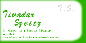 tivadar szeitz business card